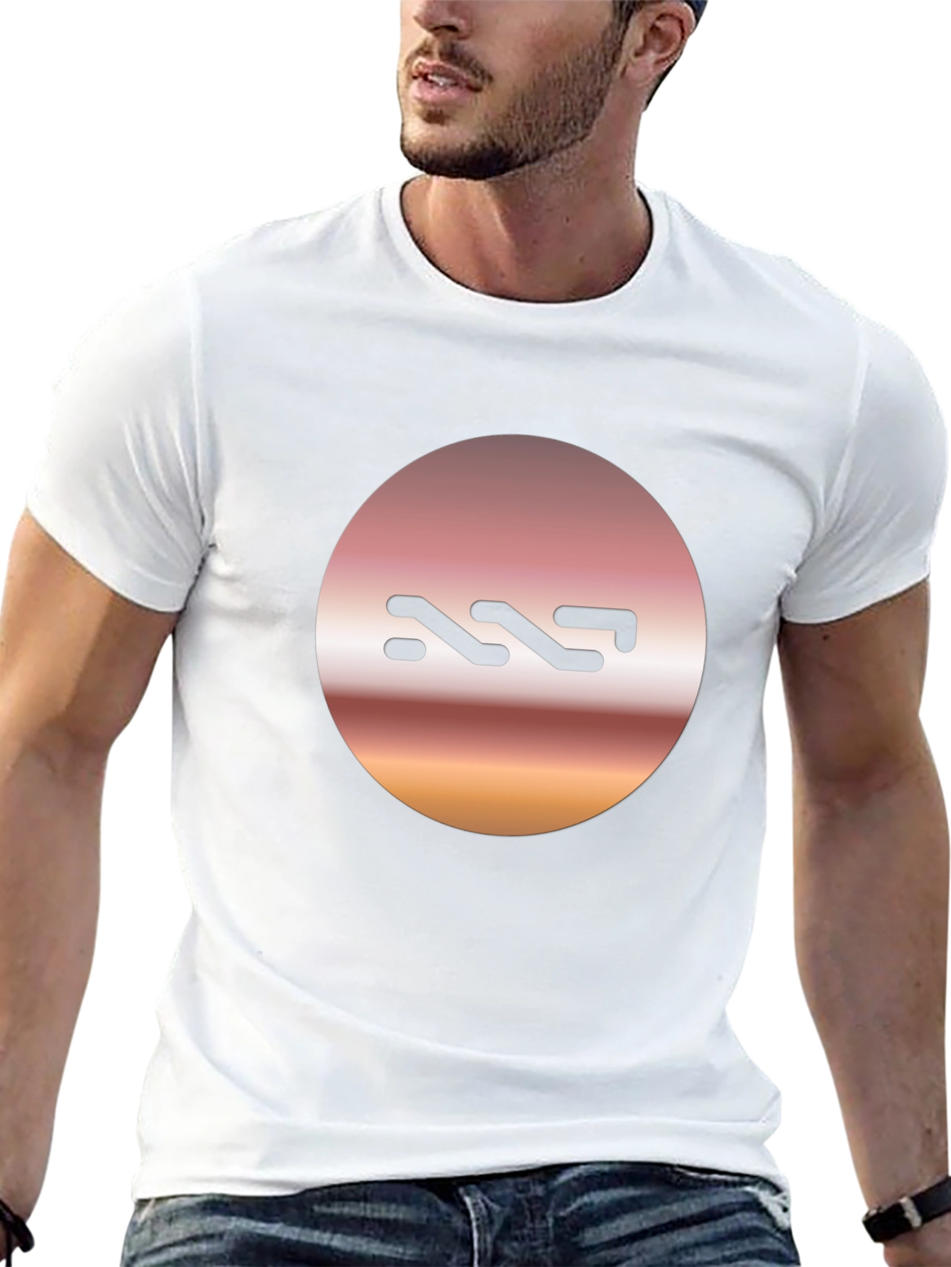 Abstract Logo Graphic Tee - Stylish Black T-Shirt