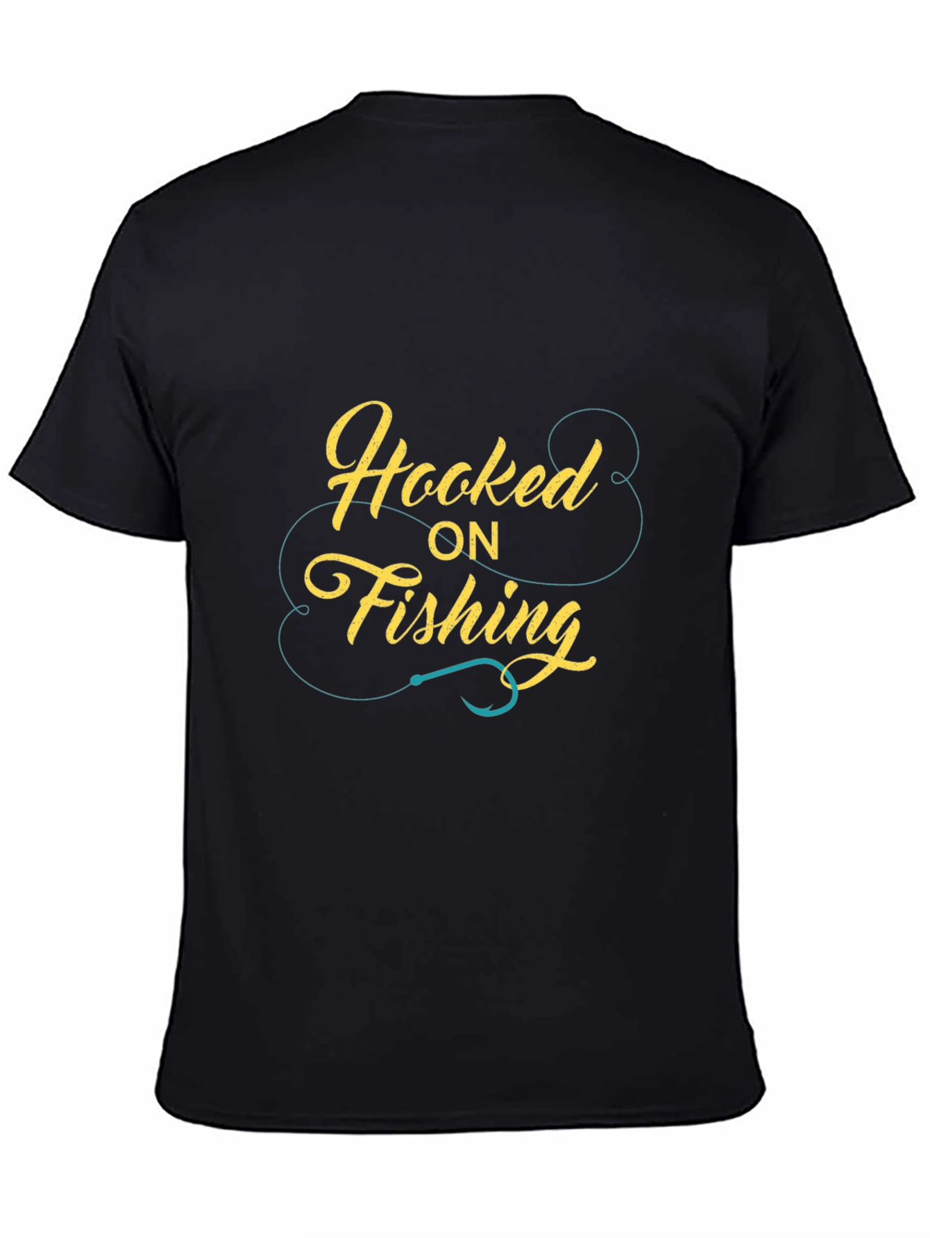 Hooked On Fishing Graphic Tee Black Casual Fit