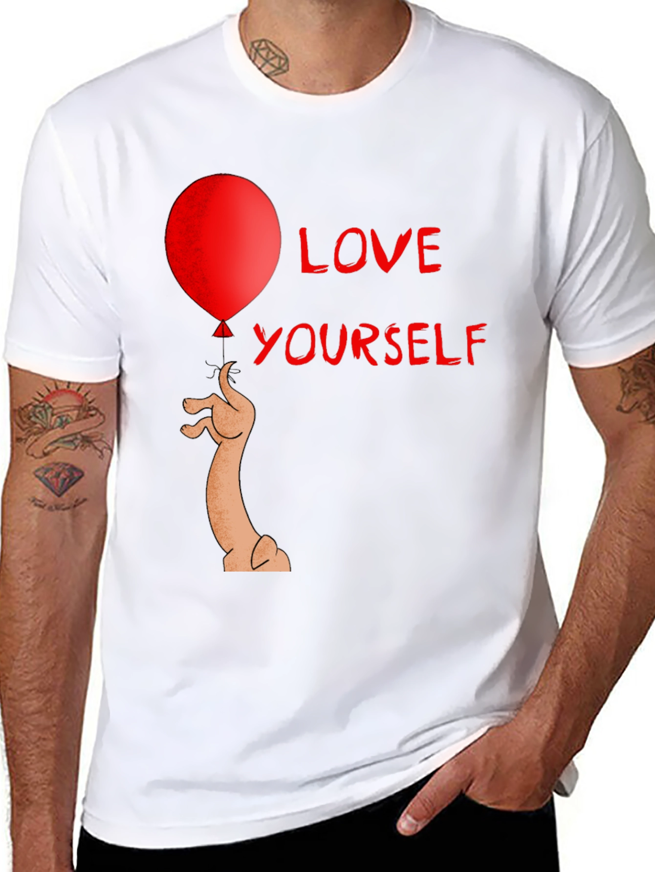 Love Yourself Balloon T-Shirt Funny Graphic Tee