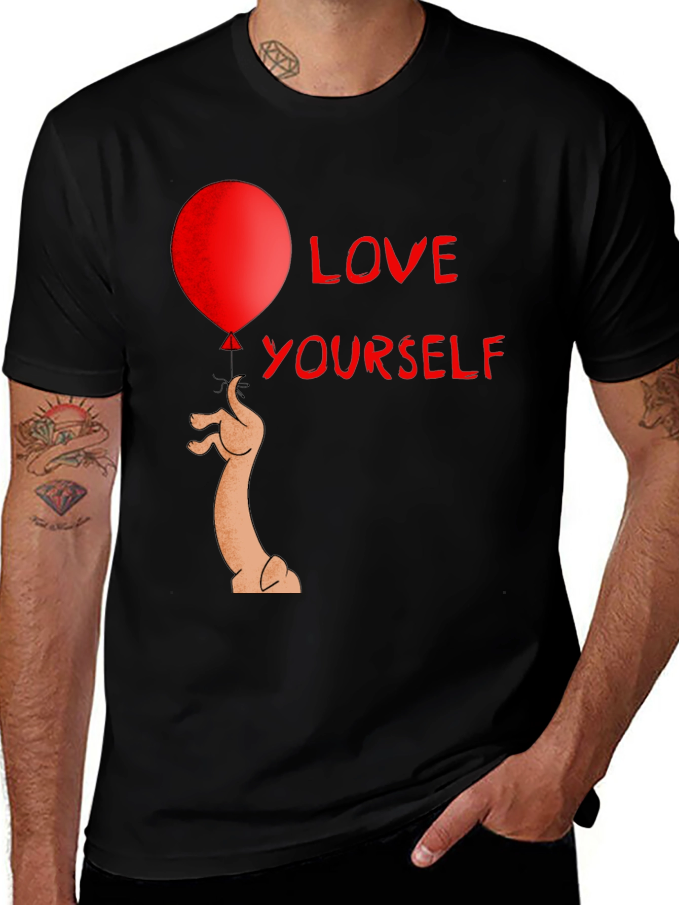 Love Yourself Balloon T-Shirt Funny Graphic Tee