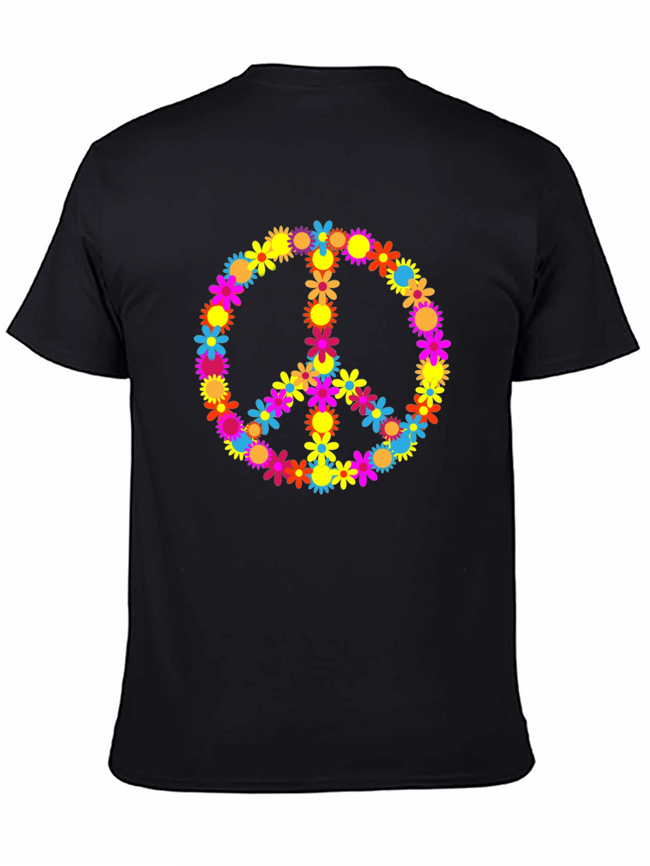 Floral Peace Sign Graphic T-Shirt