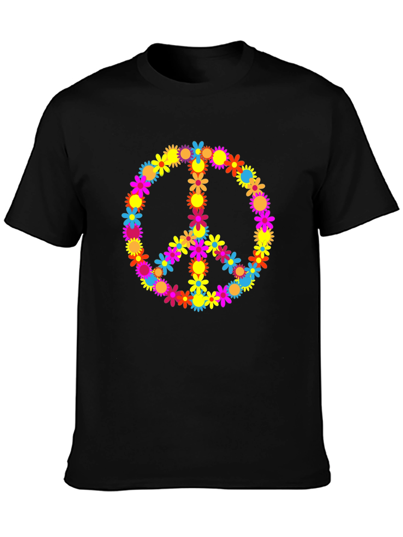 Floral Peace Sign Graphic T-Shirt