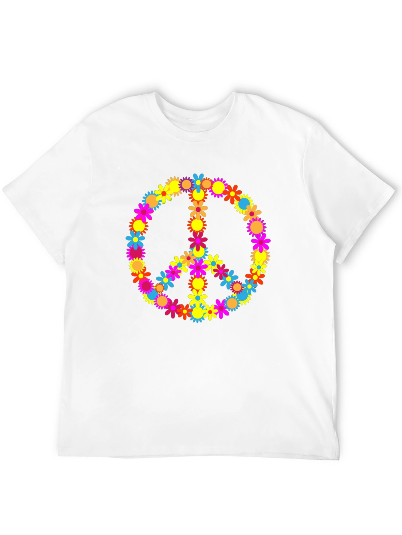 Floral Peace Sign Graphic T-Shirt