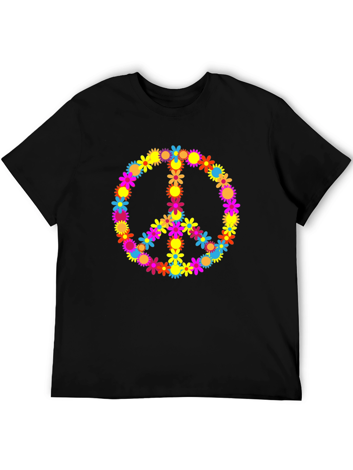 Floral Peace Sign Graphic T-Shirt