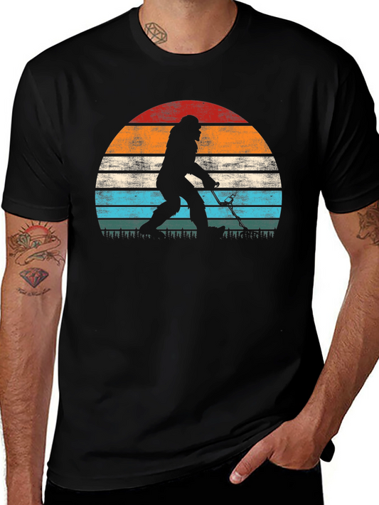 Bigfoot Hockey Sunset Graphic T-Shirt