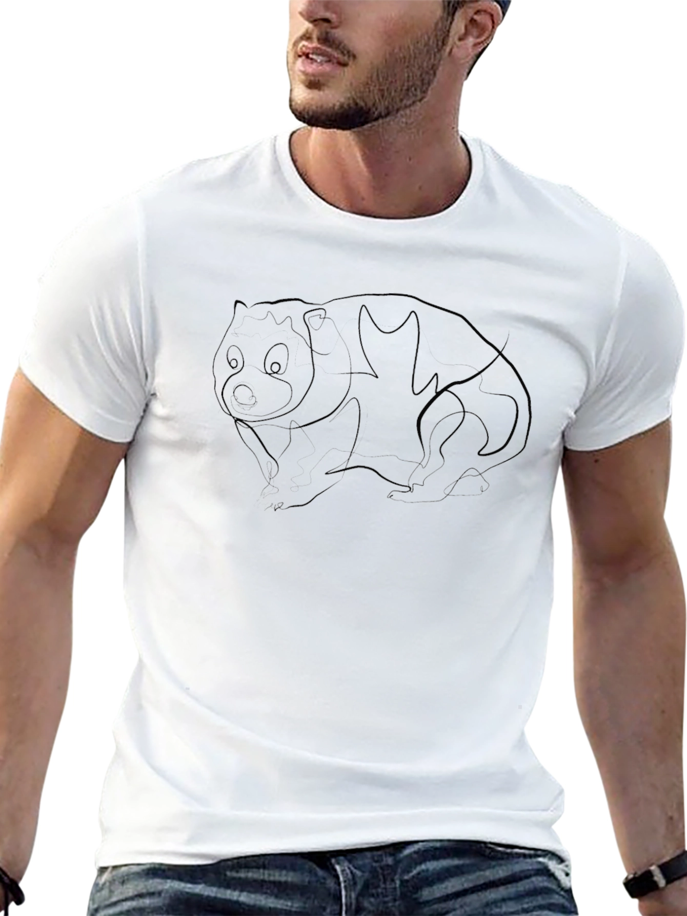 Wombat Outline Graphic Tee - Black Casual T-Shirt