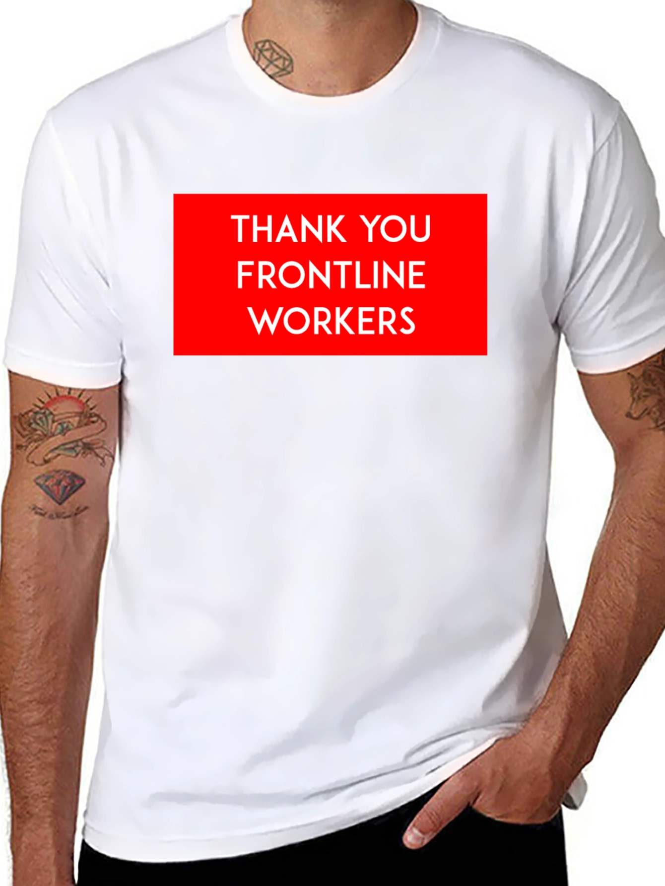 Thank You Frontline Workers Black T-Shirt