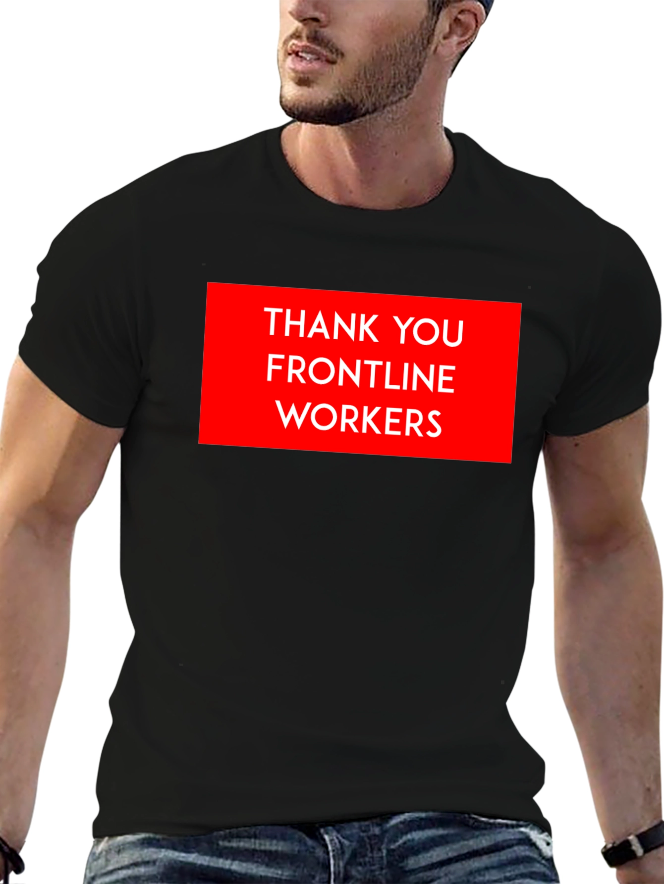 Thank You Frontline Workers Black T-Shirt
