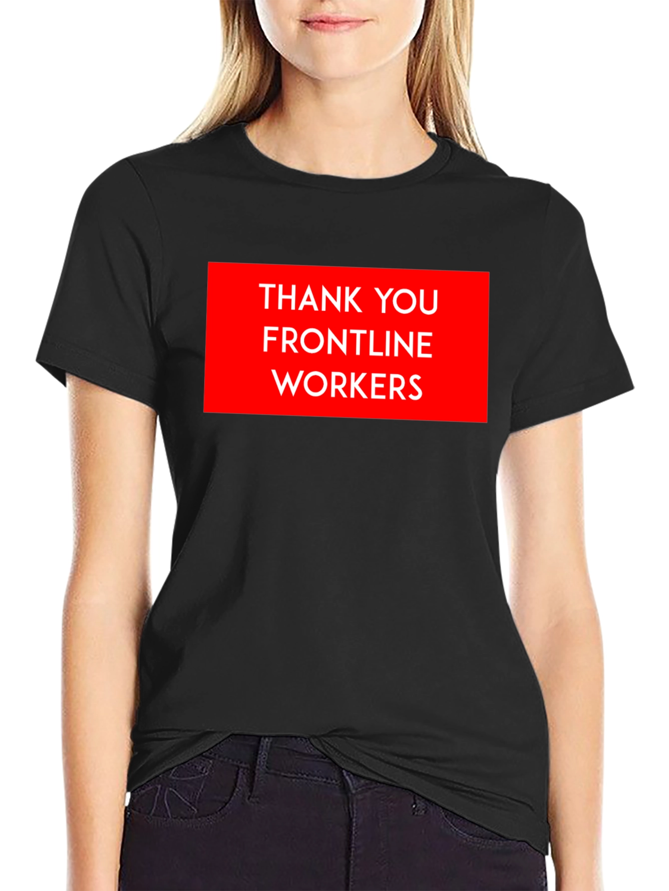 Thank You Frontline Workers Black T-Shirt