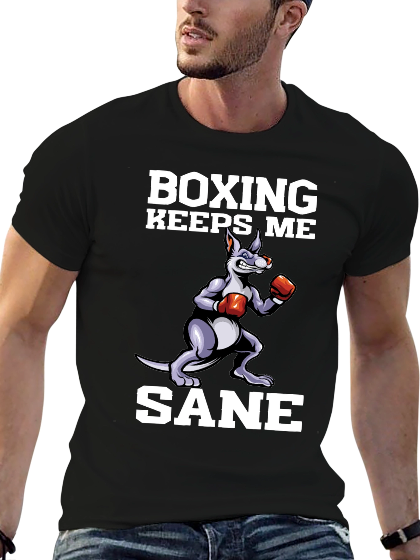Boxing Keeps Me Sane Kangaroo Graphic Tee
