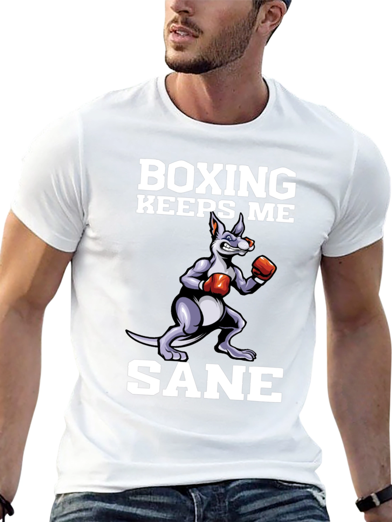 Boxing Keeps Me Sane Kangaroo Graphic Tee