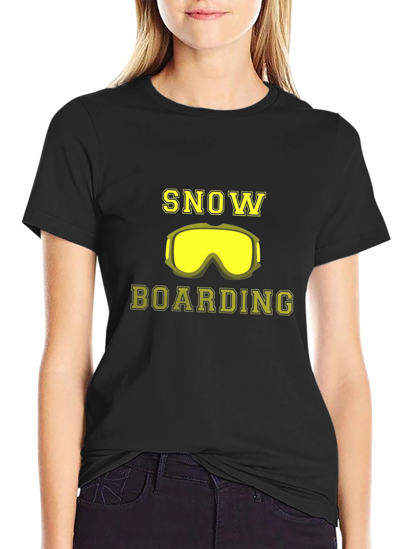 Snowboarding T-Shirt - Yellow Goggles Design