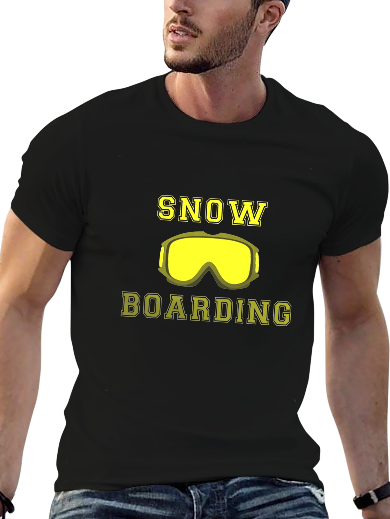 Snowboarding T-Shirt - Yellow Goggles Design
