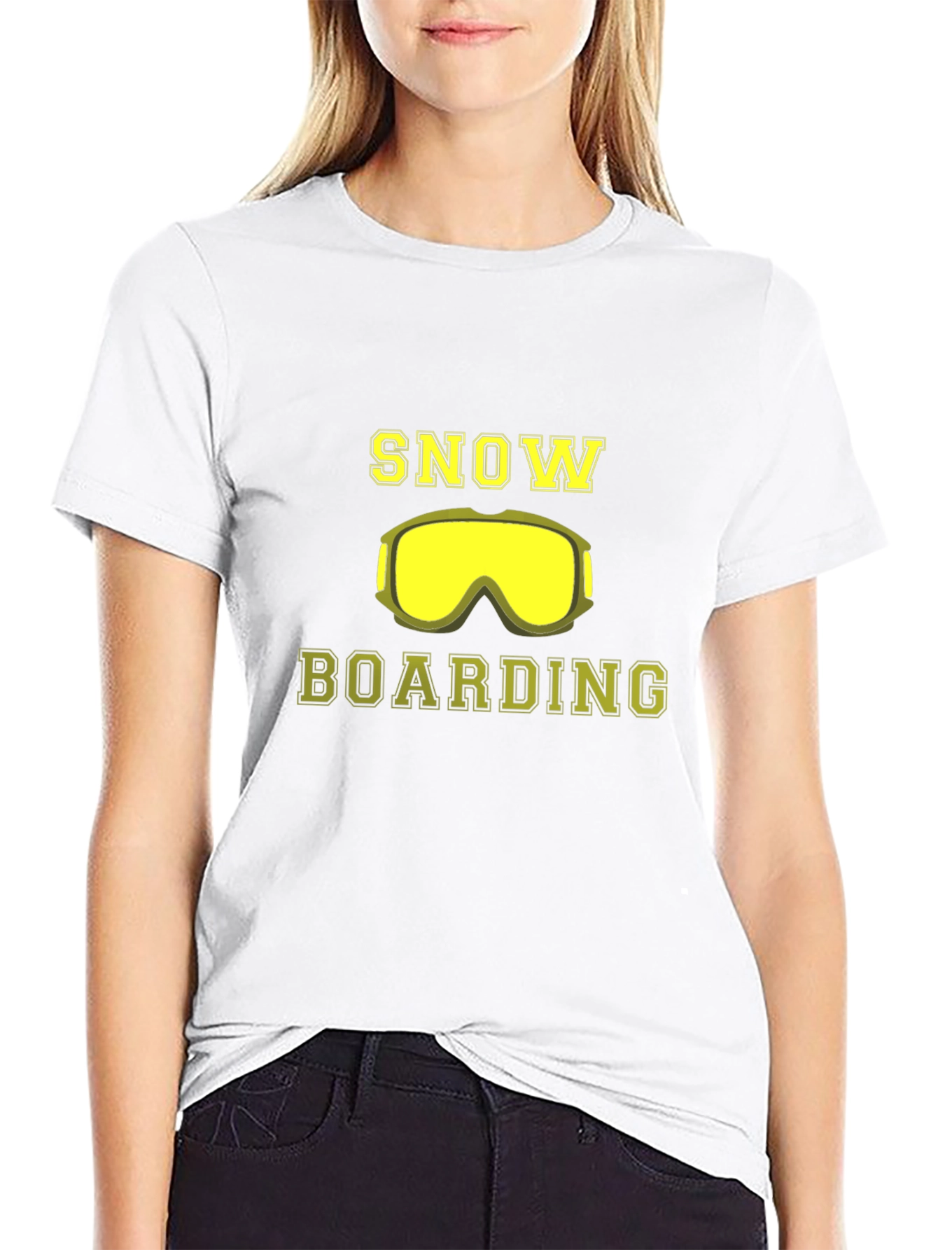Snowboarding T-Shirt - Yellow Goggles Design