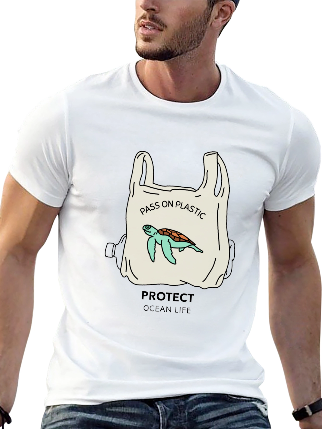 Eco-Friendly Turtle Graphic Tee