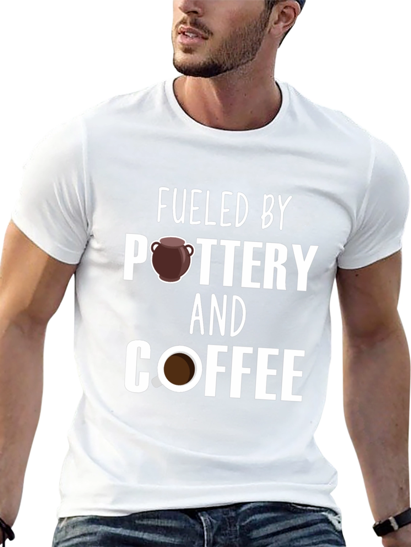 Fueled by Pottery and Coffee Black T-Shirt