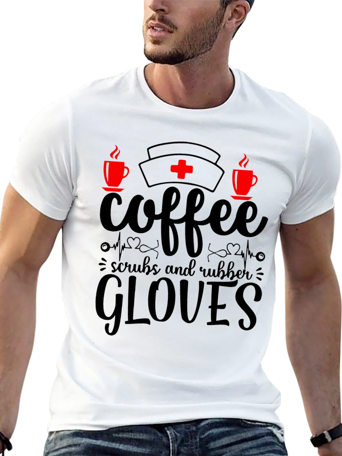 Coffee Scrubs & Rubber Gloves Nurse T-Shirt