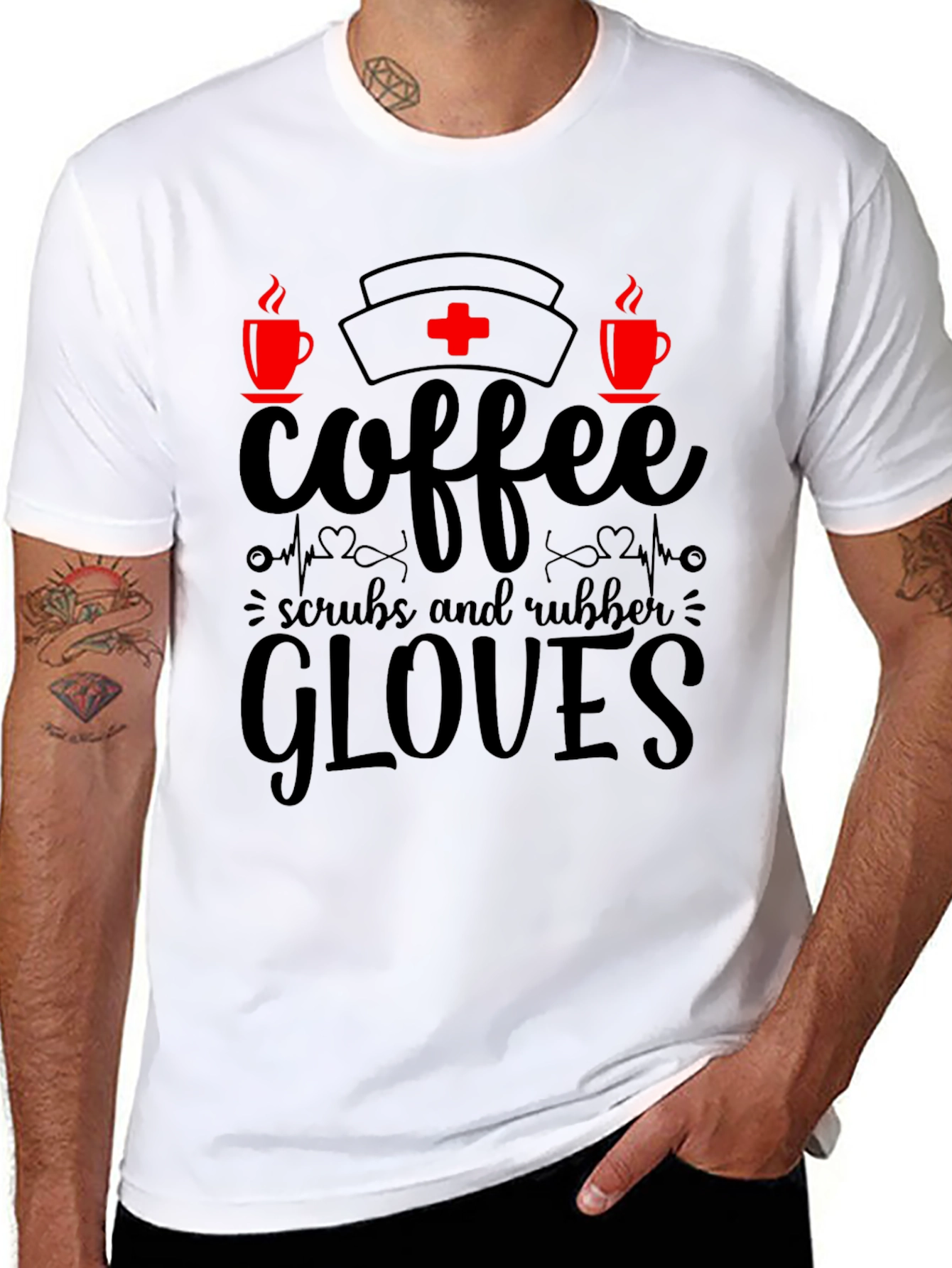 Coffee Scrubs & Rubber Gloves Nurse T-Shirt