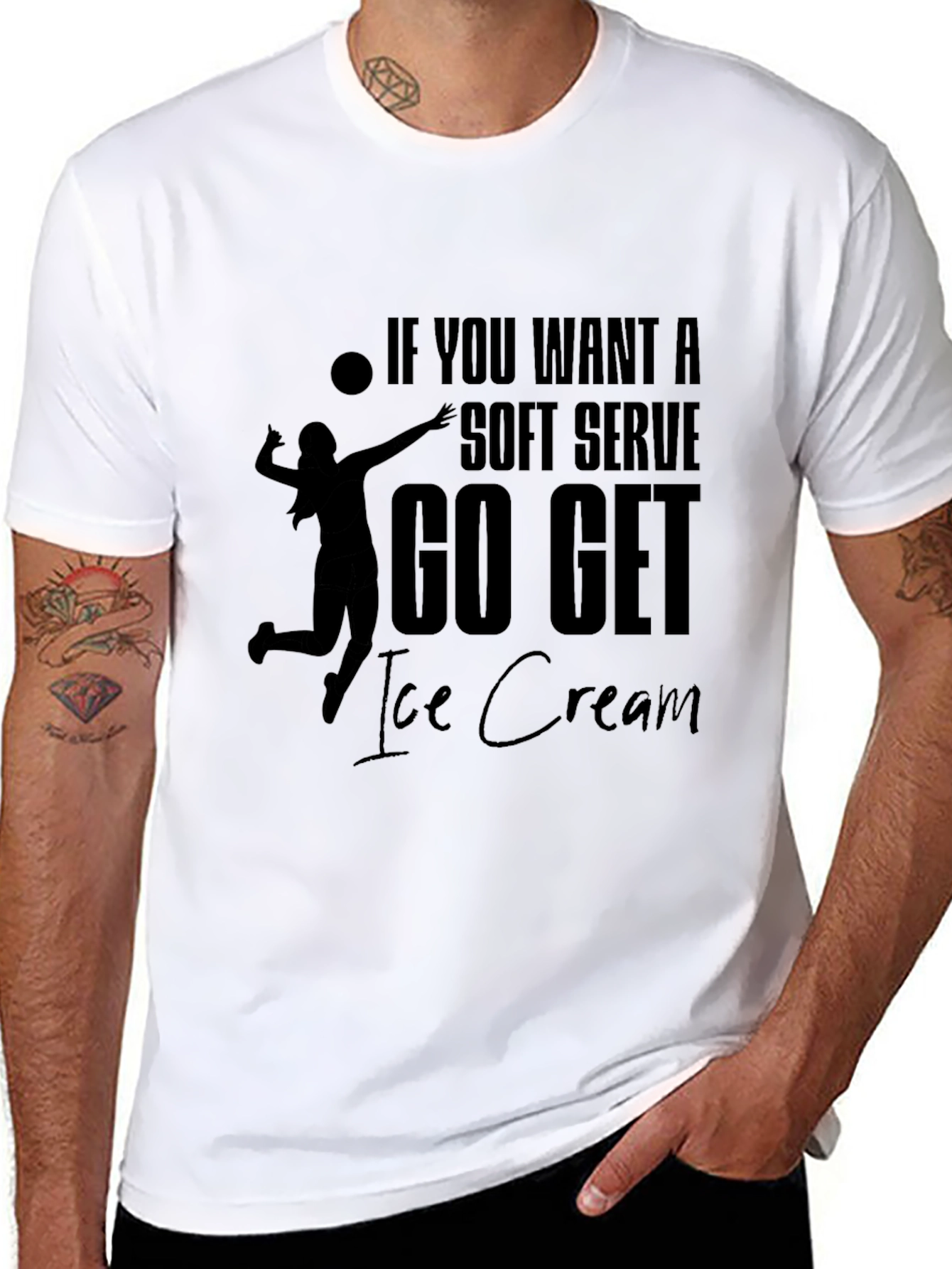 Volleyball T-Shirt: Soft Serve? Go Get Ice Cream!