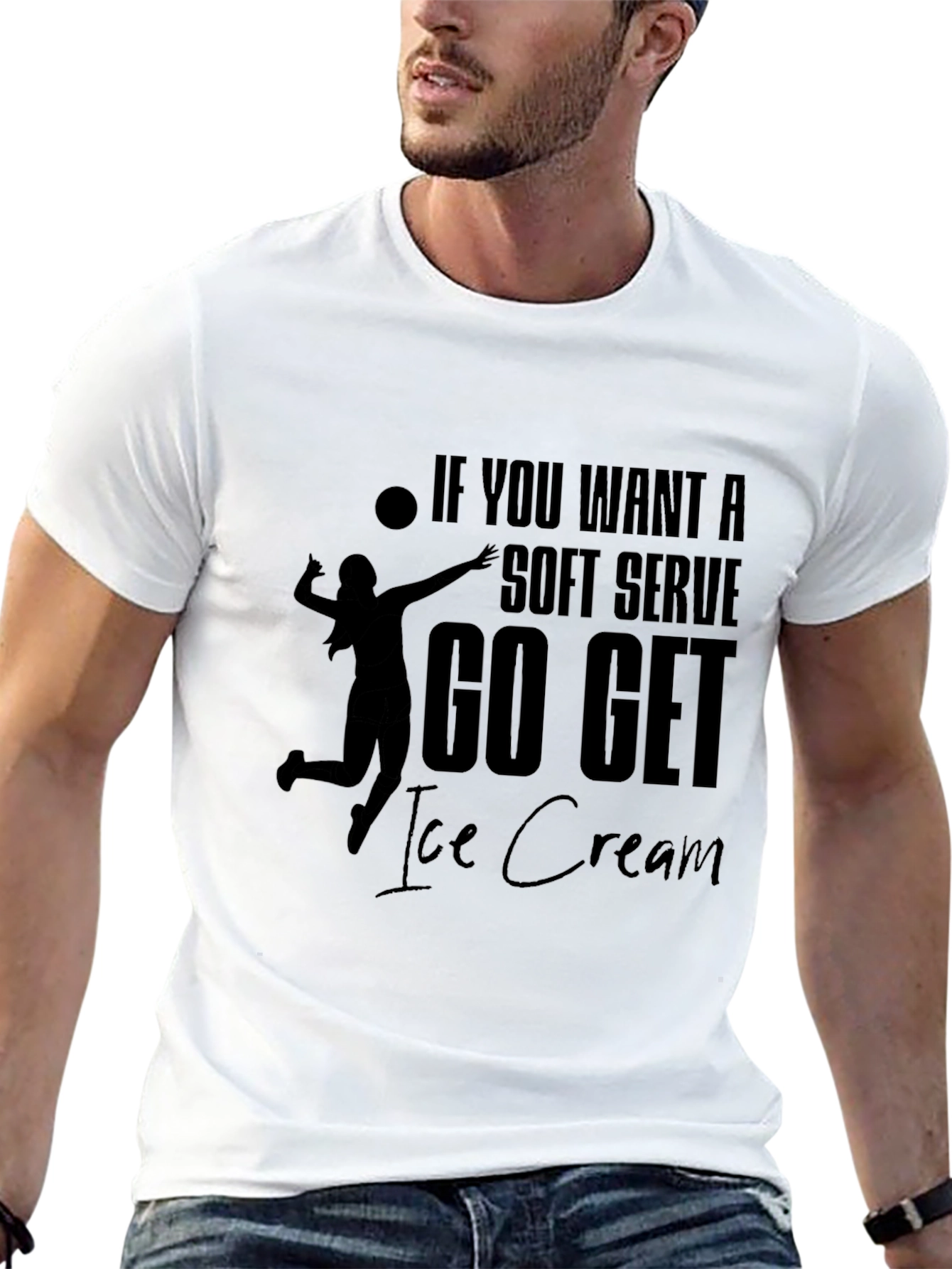 Volleyball T-Shirt: Soft Serve? Go Get Ice Cream!