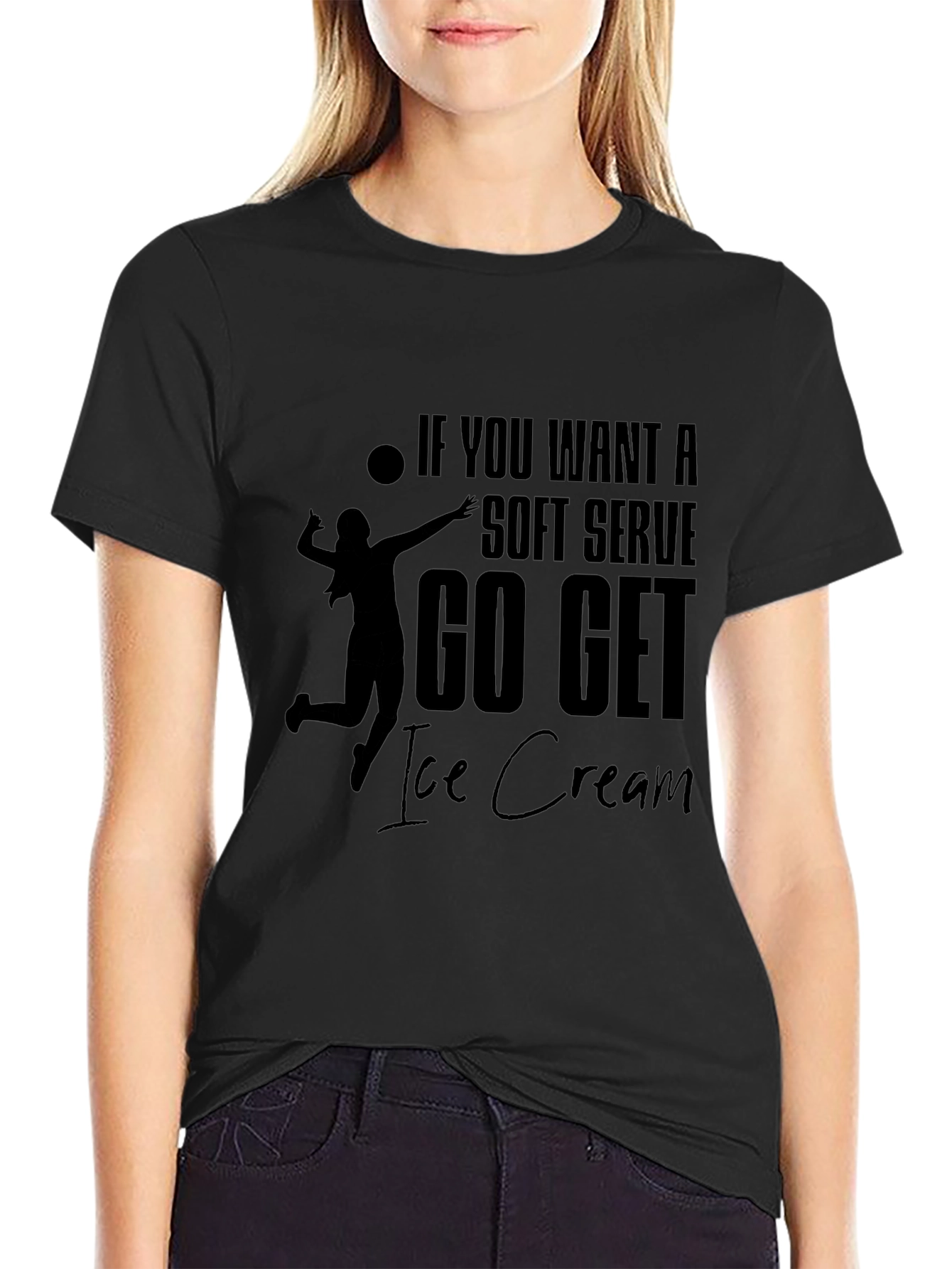Volleyball T-Shirt: Soft Serve? Go Get Ice Cream!