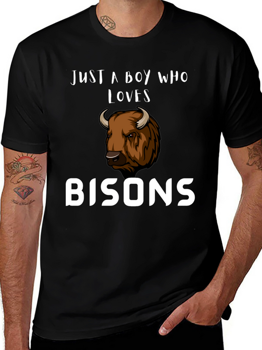 Just A Boy Who Loves Bisons T-Shirt