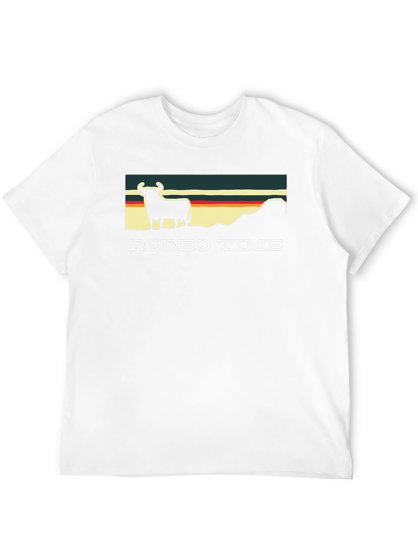 Rodeo Time Graphic Tee - Retro Bull Design