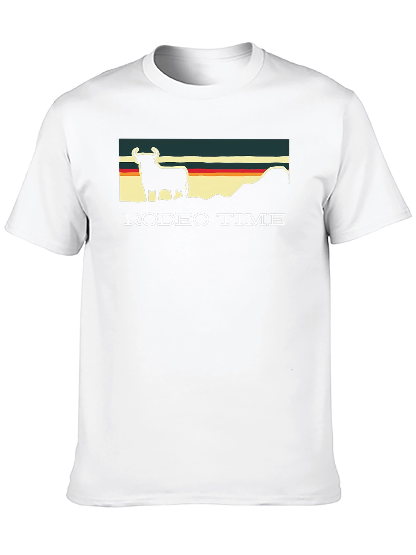 Rodeo Time Graphic Tee - Retro Bull Design