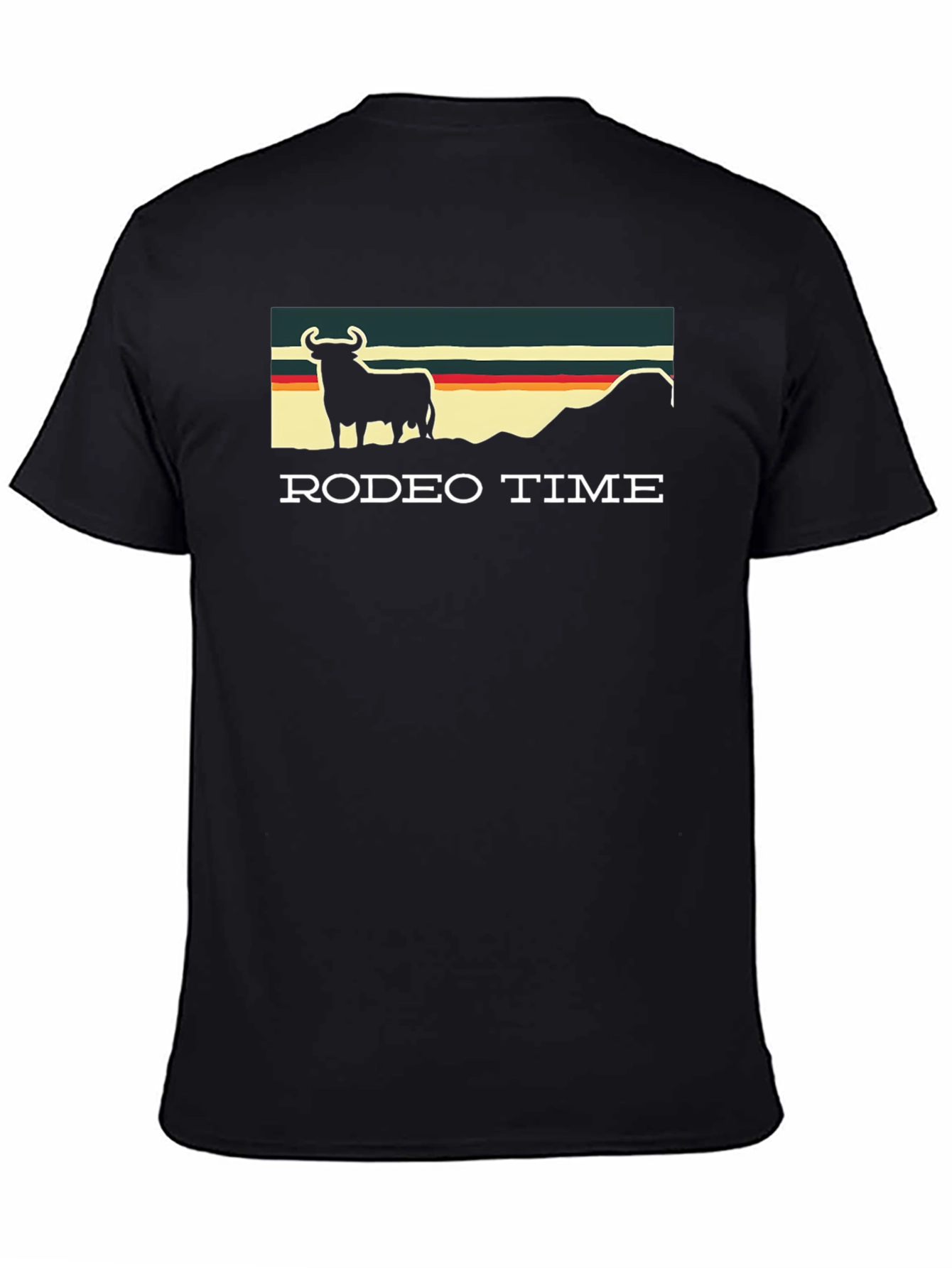 Rodeo Time Graphic Tee - Retro Bull Design