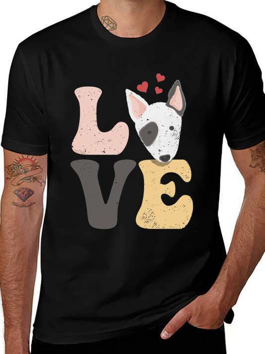 Love Bull Terrier Graphic Tee - Cute Dog Lover Shirt