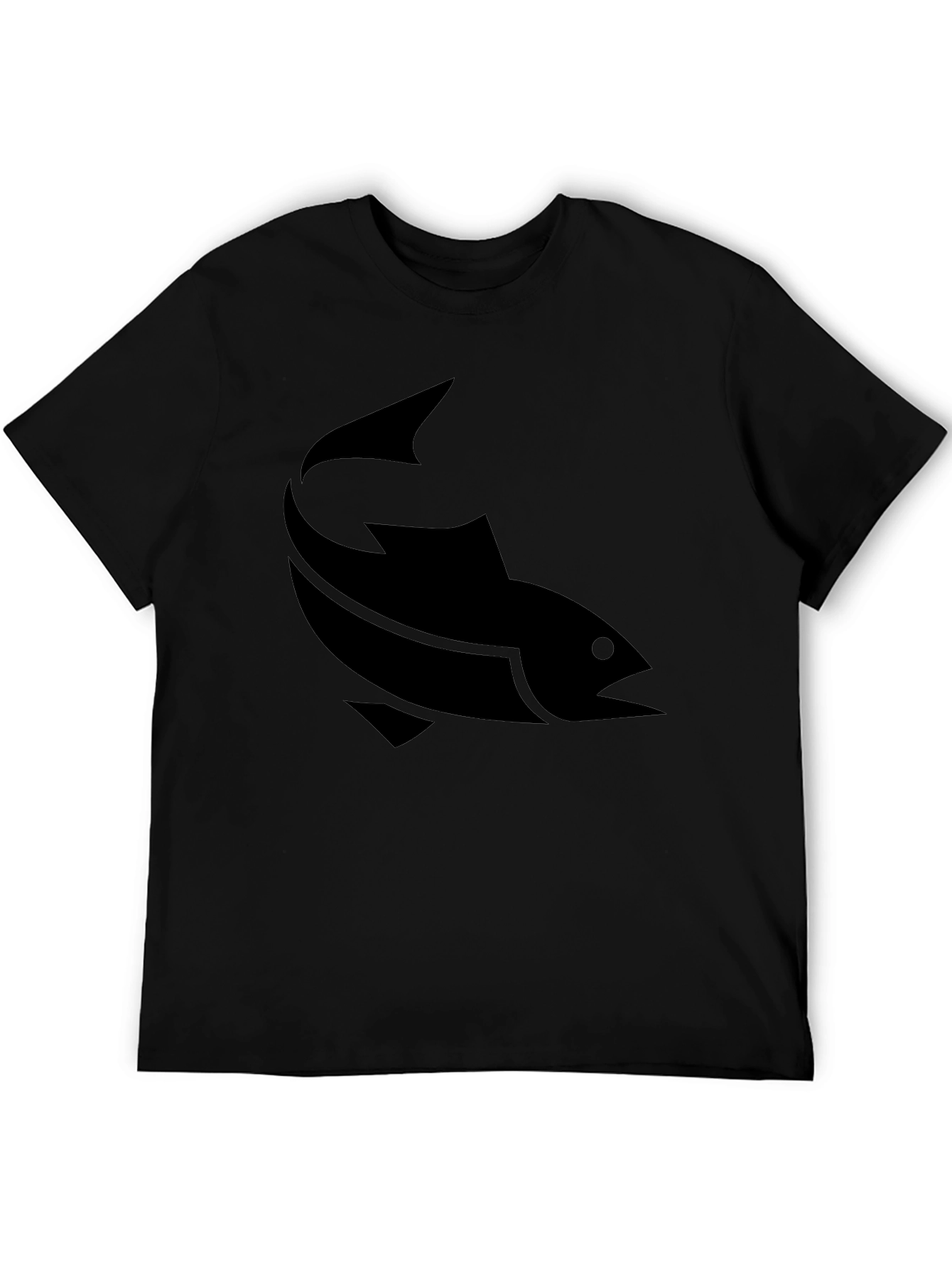 Fish Graphic Tee - Modern Black T-Shirt