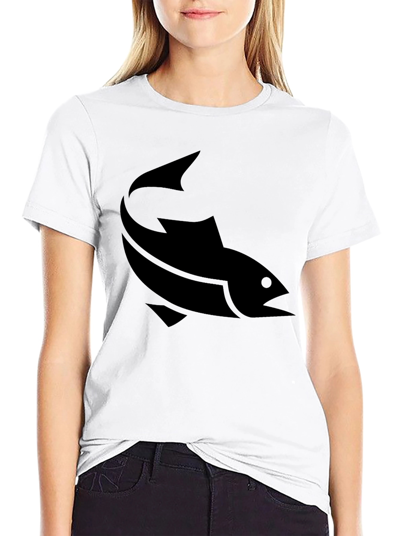 Fish Graphic Tee - Modern Black T-Shirt