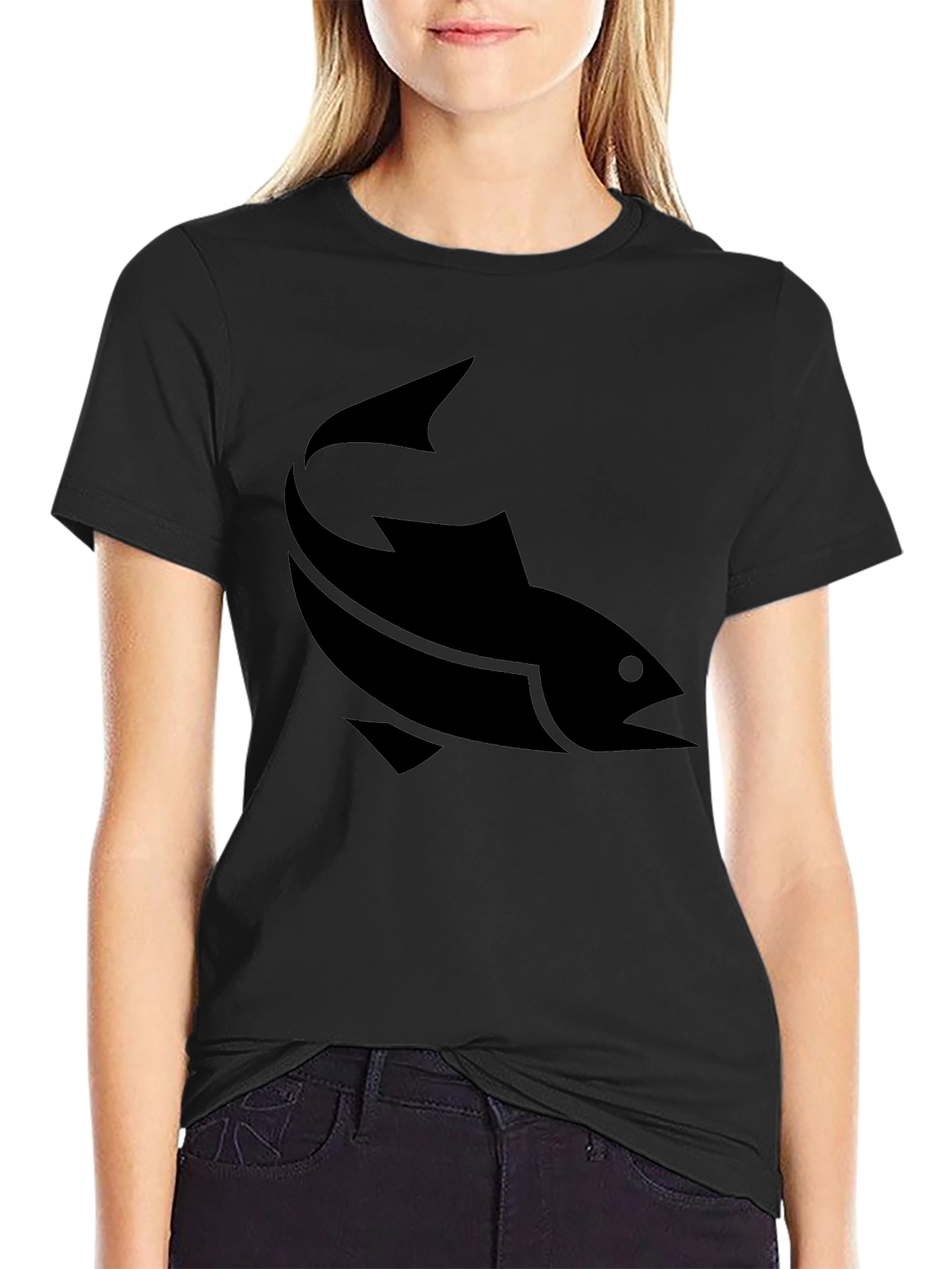 Fish Graphic Tee - Modern Black T-Shirt