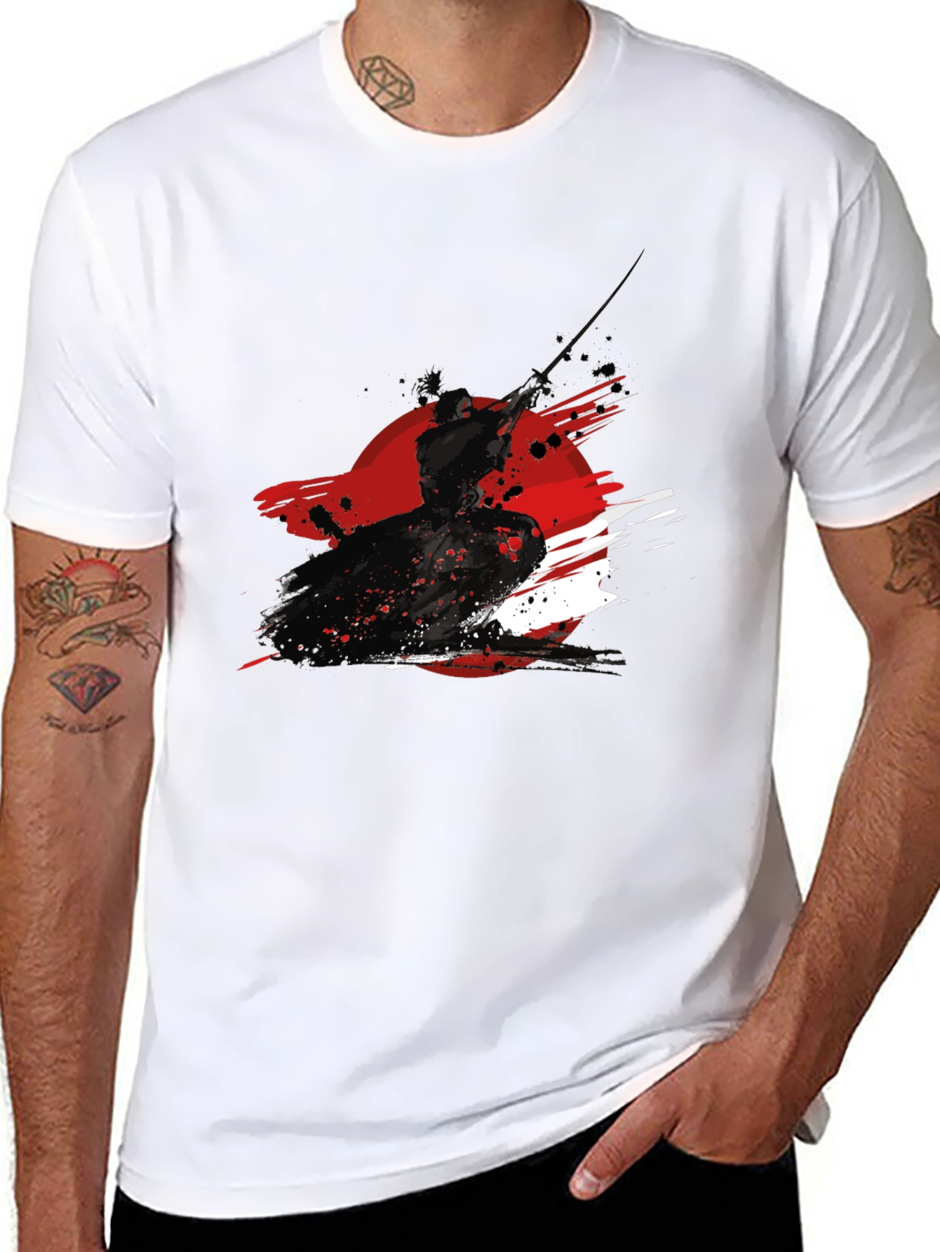 Samurai Ink Graphic Black T-Shirt