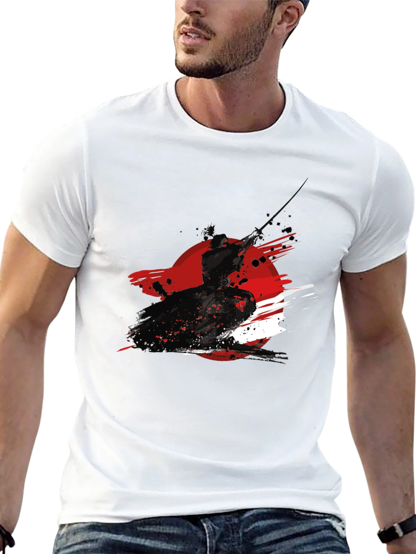 Samurai Ink Graphic Black T-Shirt