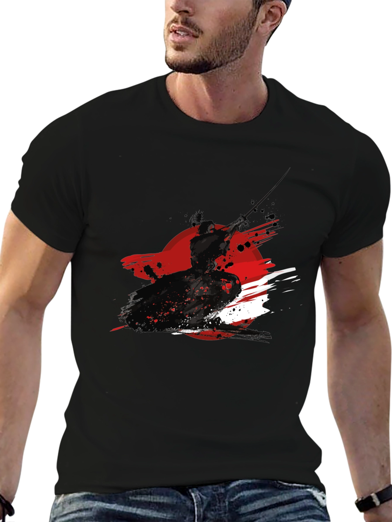 Samurai Ink Graphic Black T-Shirt