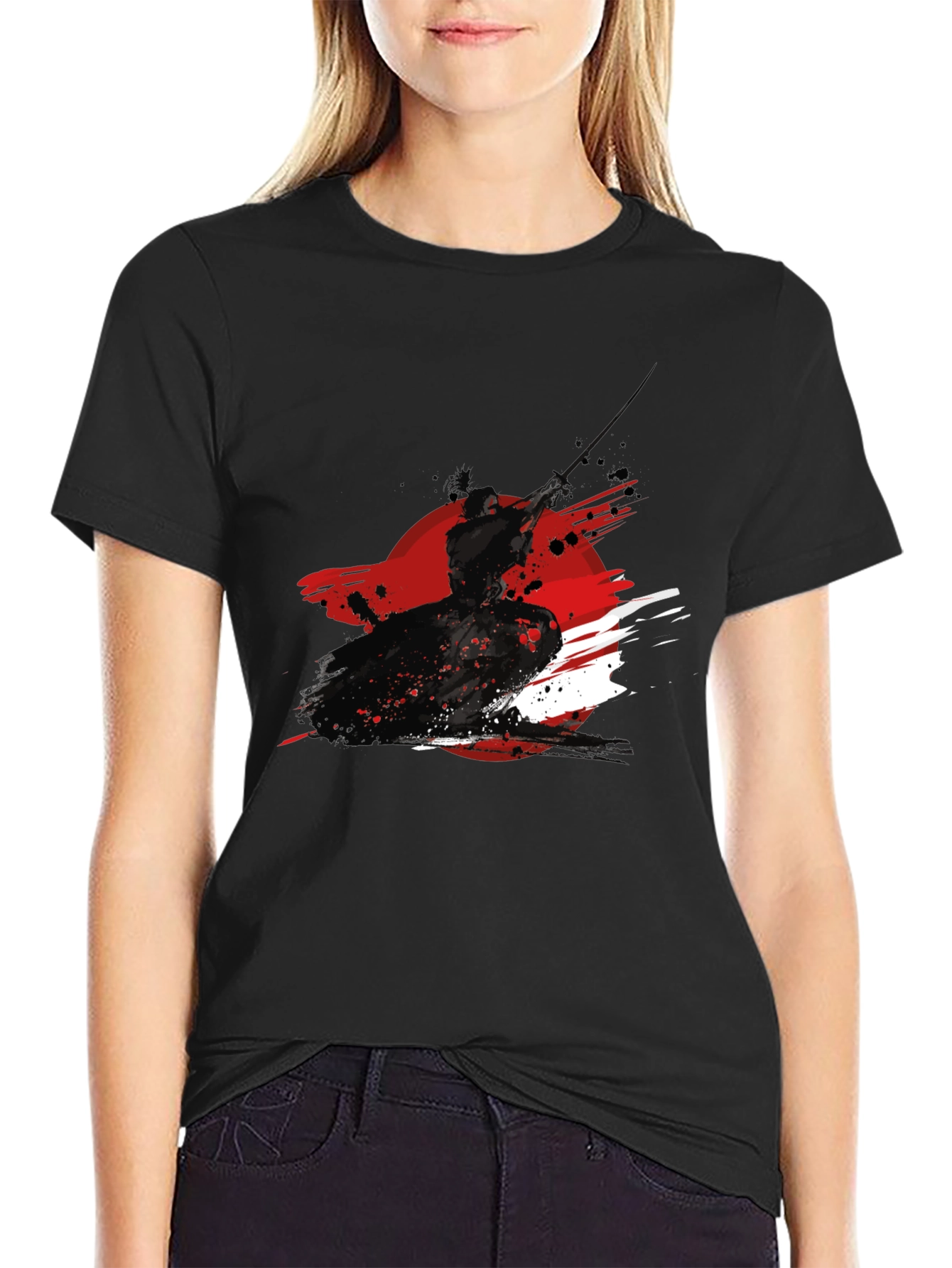 Samurai Ink Graphic Black T-Shirt