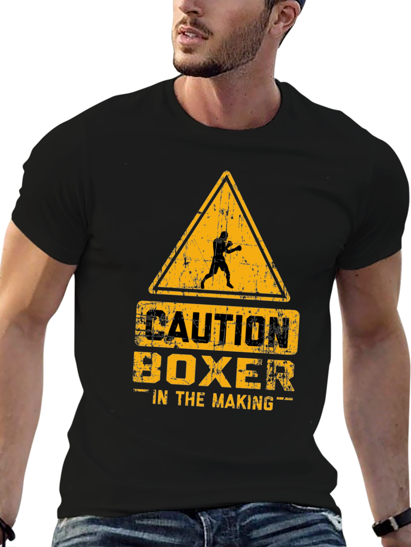 Caution Boxer in the Making Graphic T-Shirt