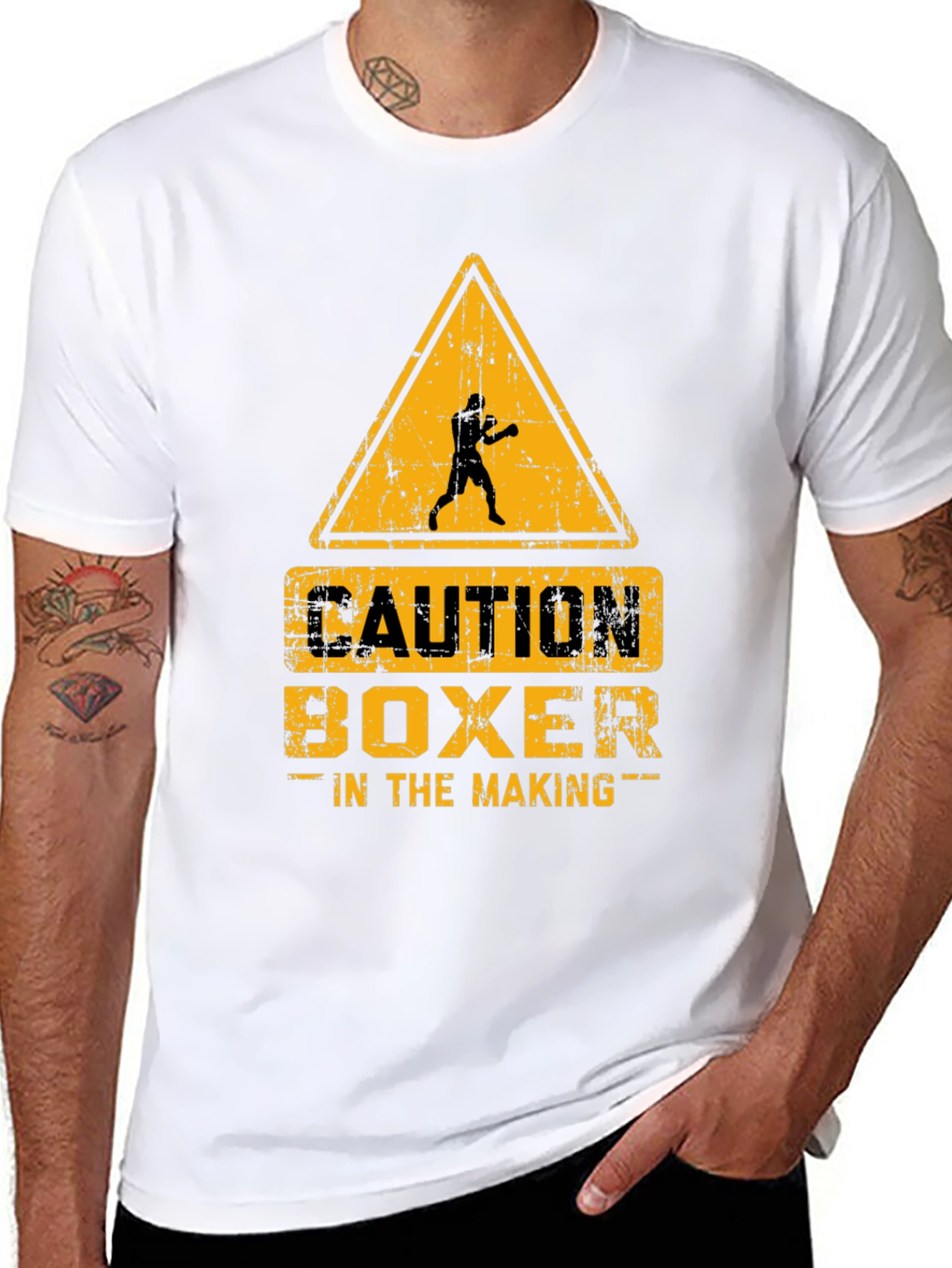 Caution Boxer in the Making Graphic T-Shirt