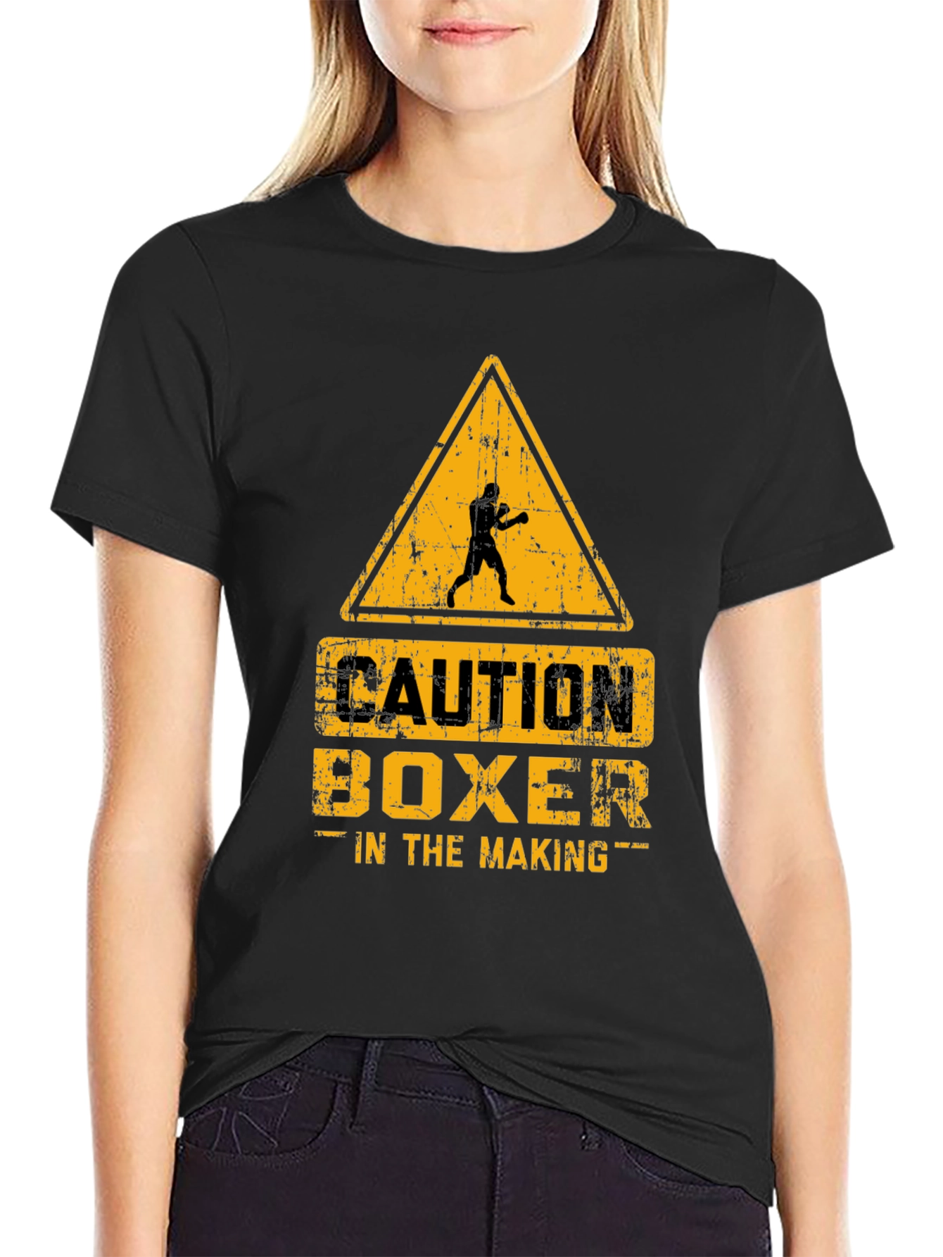 Caution Boxer in the Making Graphic T-Shirt