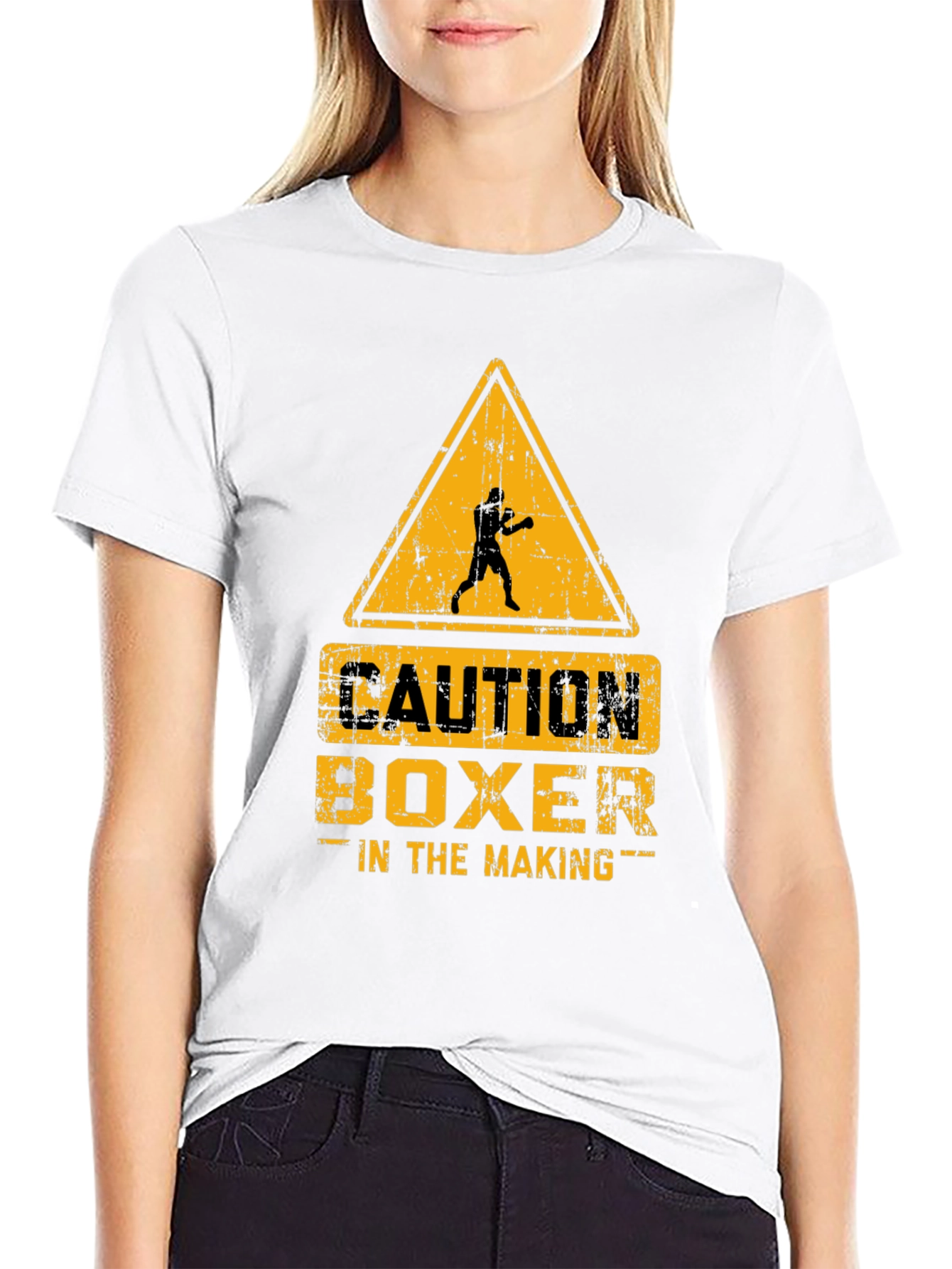 Caution Boxer in the Making Graphic T-Shirt