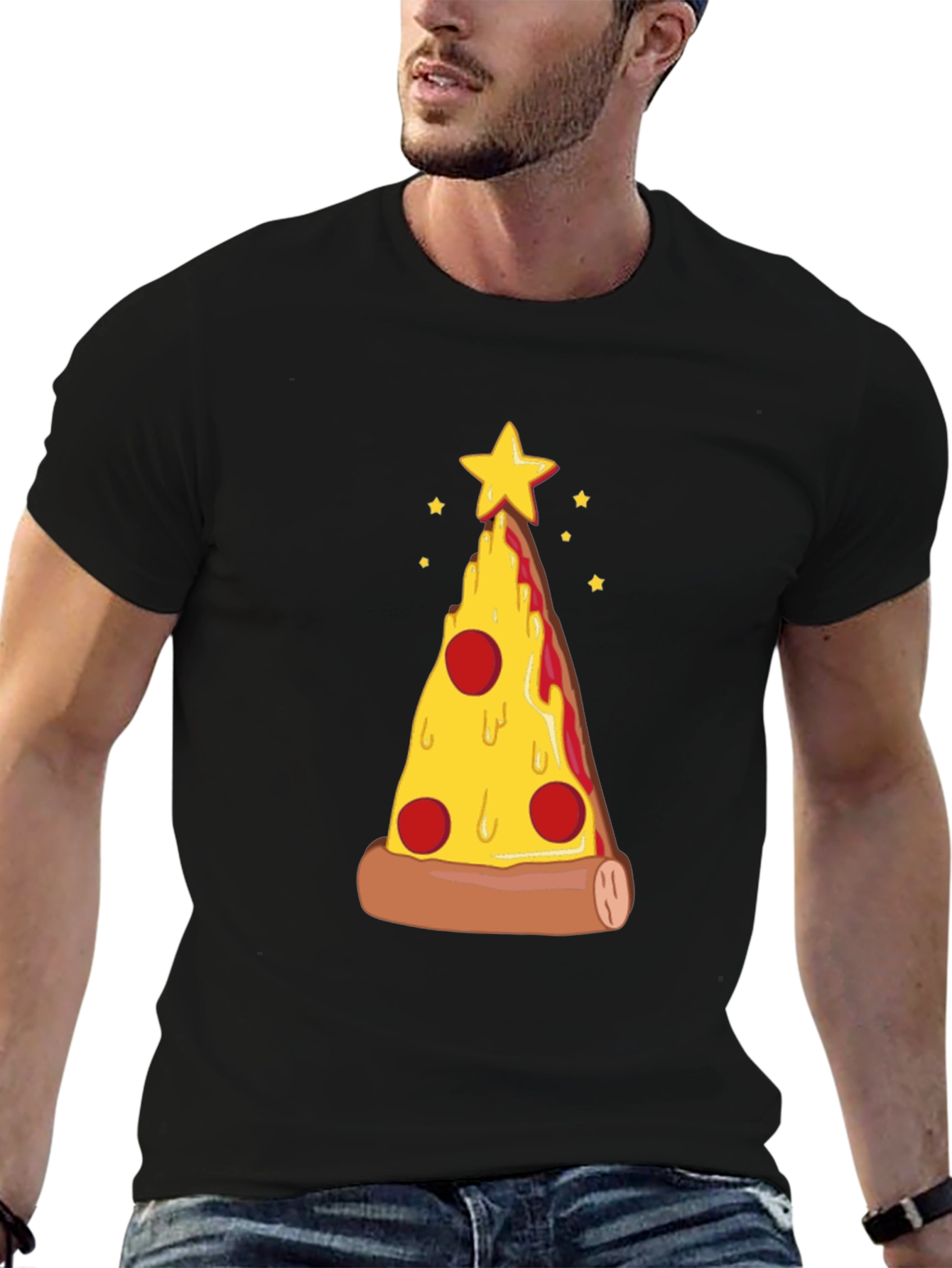 Pizza Christmas Tree Graphic Tee - Holiday Fun!