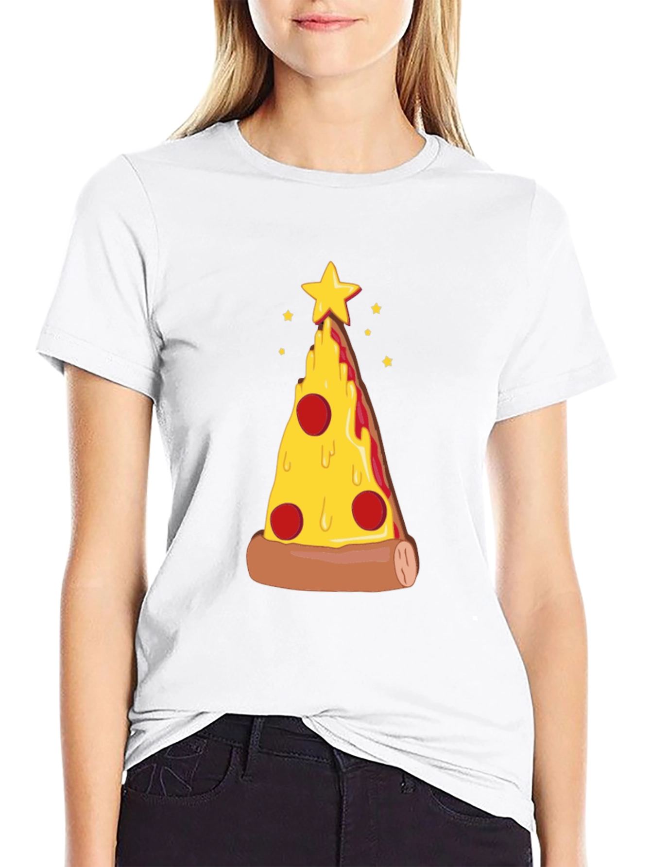 Pizza Christmas Tree Graphic Tee - Holiday Fun!