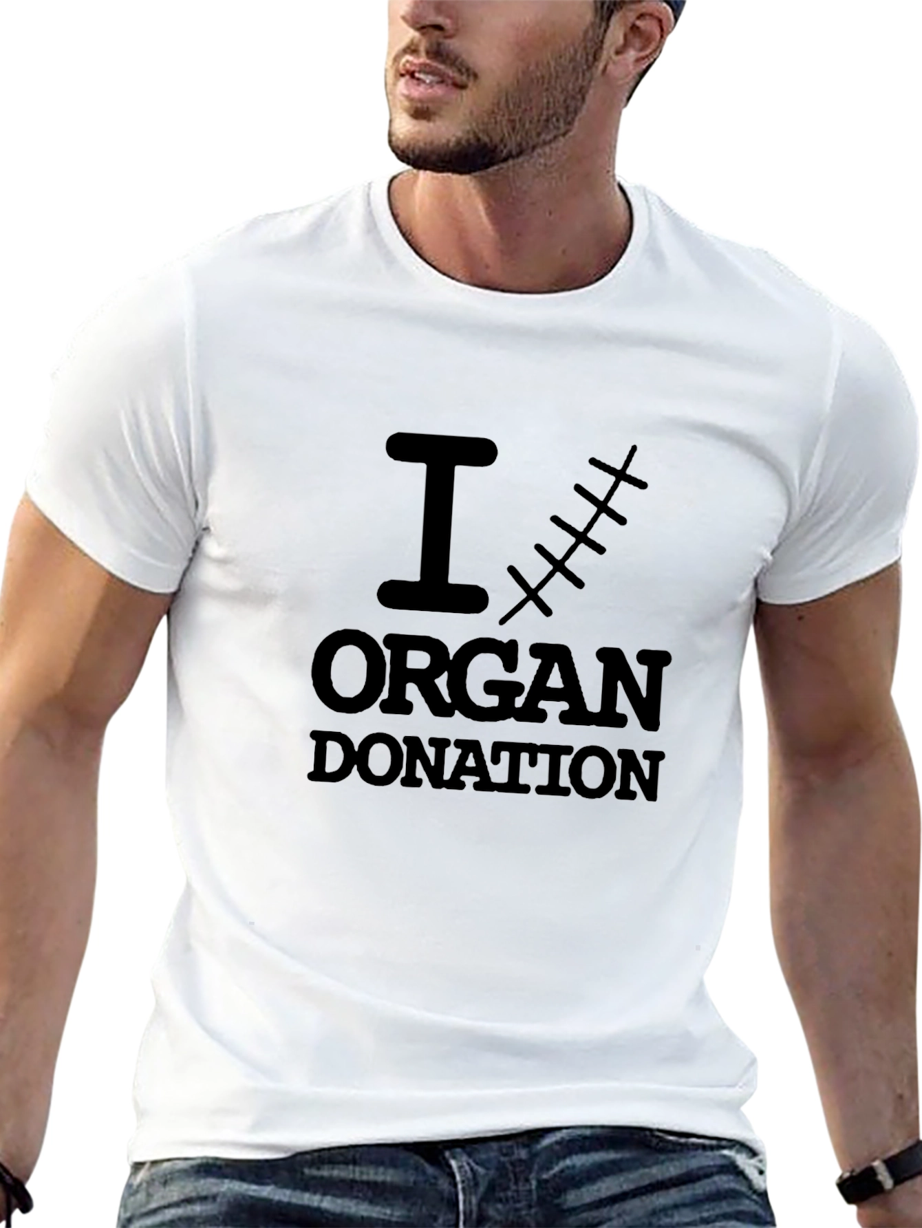 I Scar Organ Donation T-Shirt Black Cotton Tee