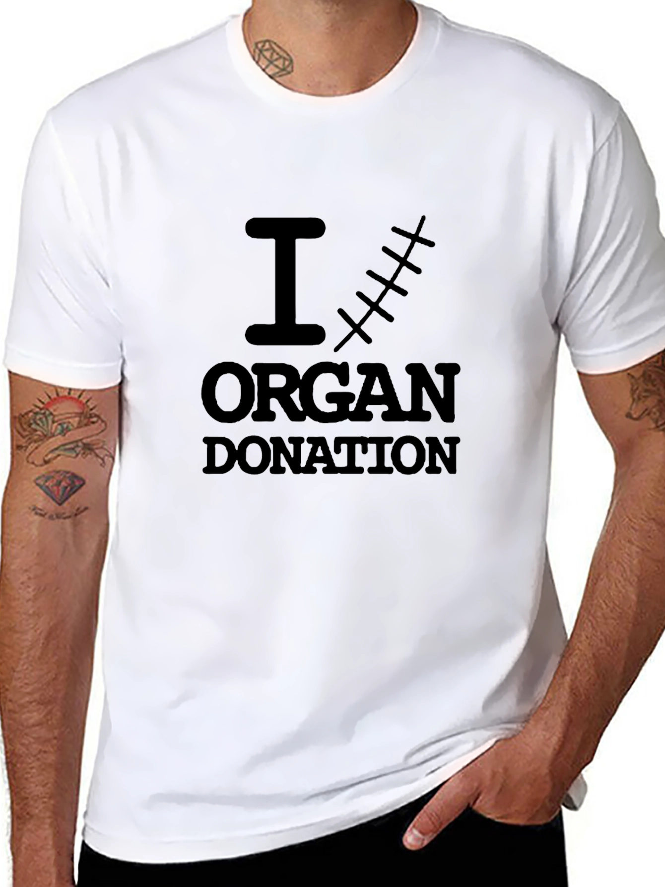 I Scar Organ Donation T-Shirt Black Cotton Tee