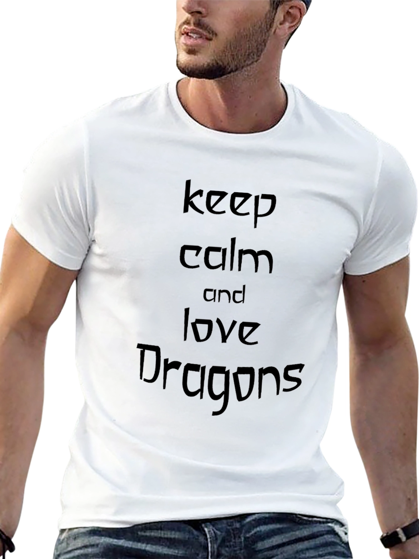Keep Calm and Love Dragons Black T-Shirt