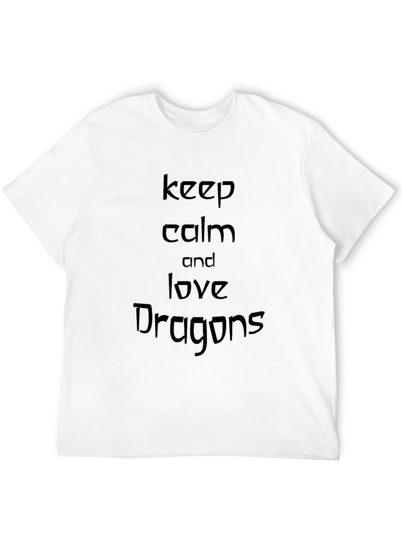 Keep Calm and Love Dragons Black T-Shirt