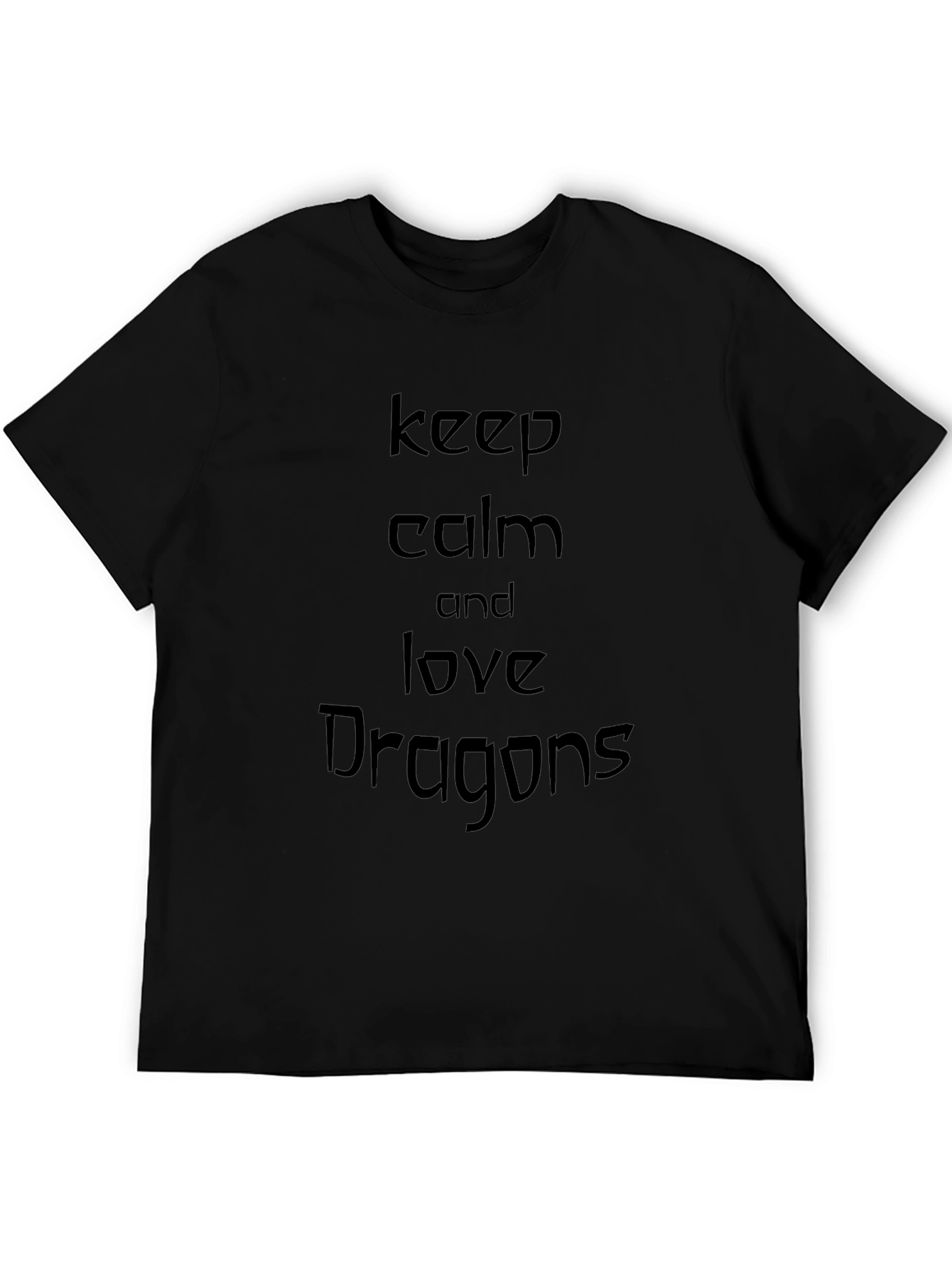 Keep Calm and Love Dragons Black T-Shirt