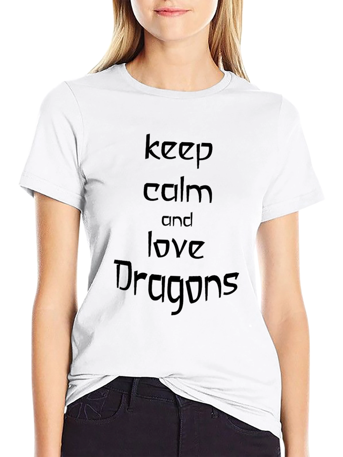 Keep Calm and Love Dragons Black T-Shirt