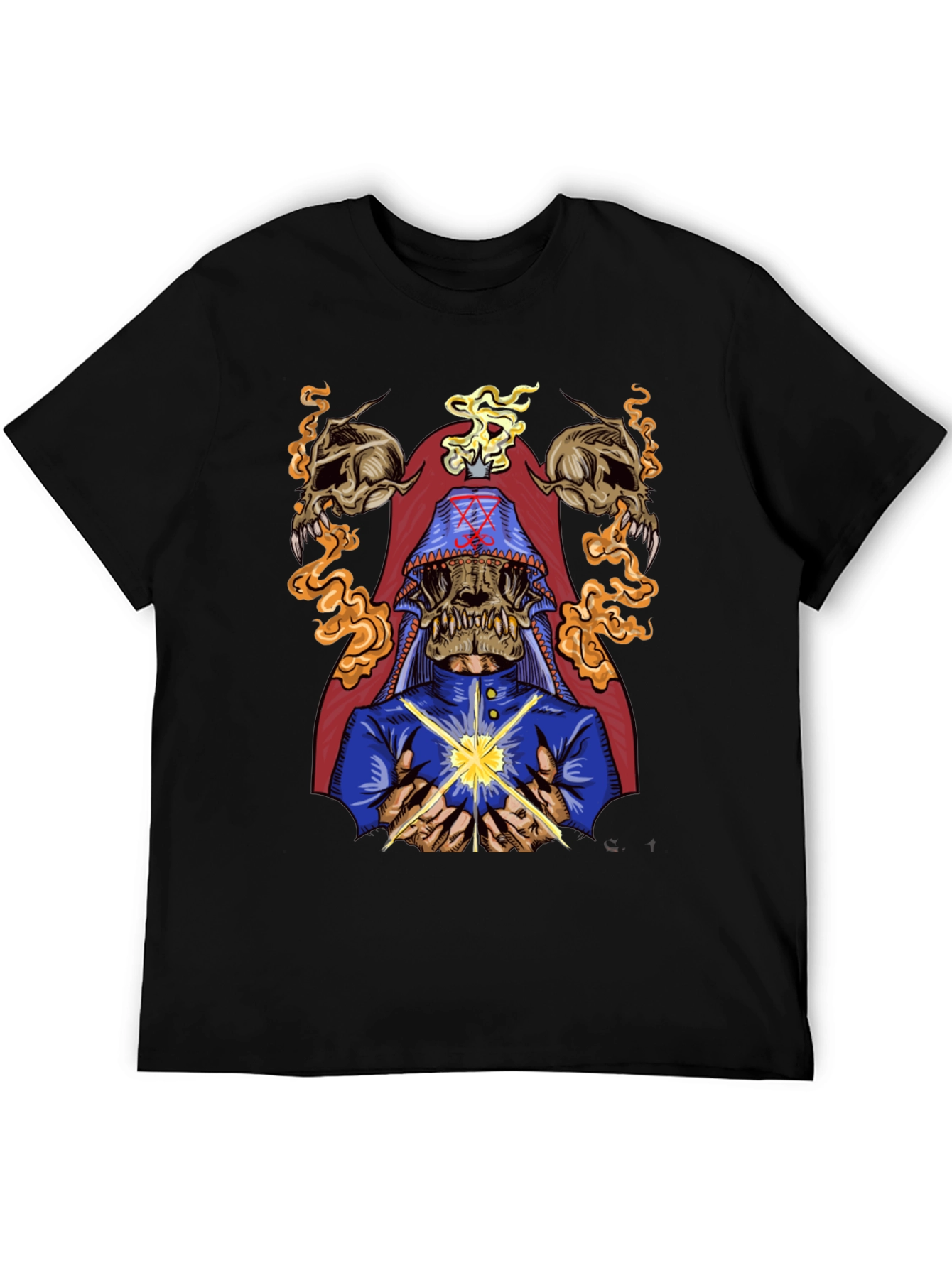 Occult Skull Graphic Tee - Dark Aesthetic Cotton T-Shirt